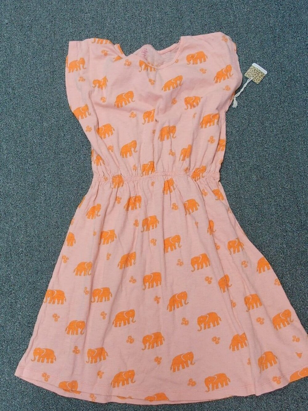 Pink Chicken, Orange Elephant Print Dress